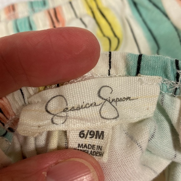 Jessica Simpson 2 piece striped summer set 6/9m - Picture 4 of 8